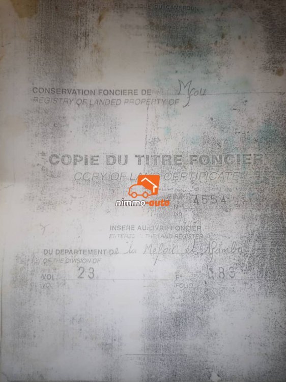 terrain titré à vendre à odza fecafoot