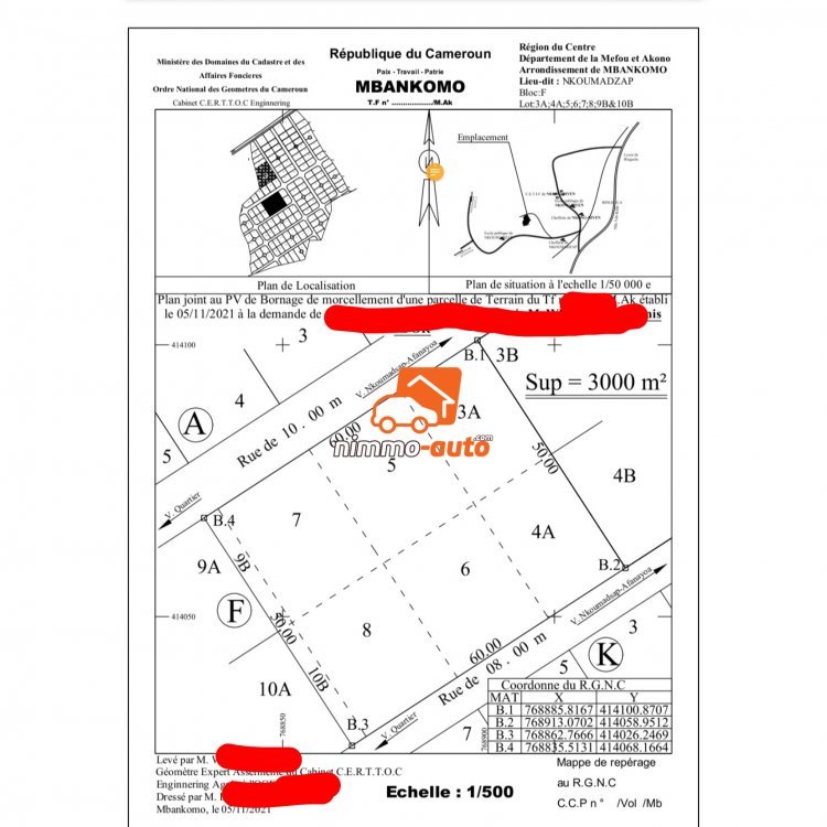Terrain titré à vendre à Yaoundé - Nkoumadzap à Cimencam