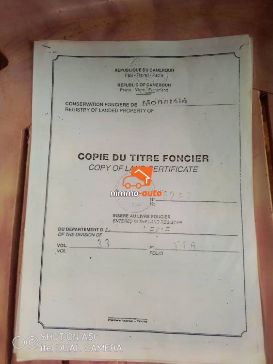 Terrain titré à vendre à Yaoundé Nkolondom