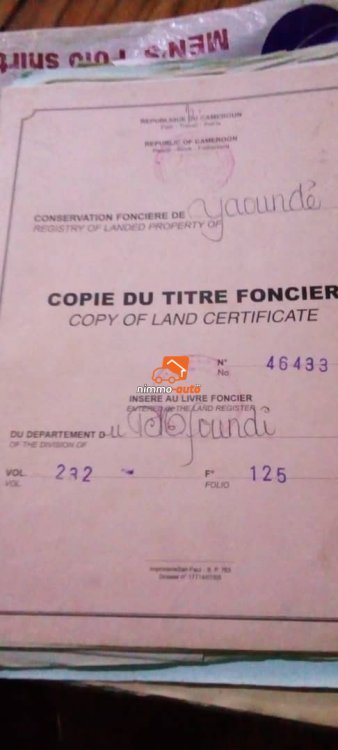 Terrain titré à vendre à Yaoundé Afan Oyoa